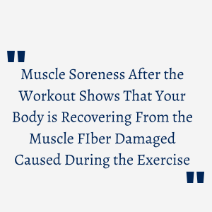 Muscle Soreness After the Workout Shows That Your Body is Recovering From the Muscle FIber Damaged Caused During the Exercise